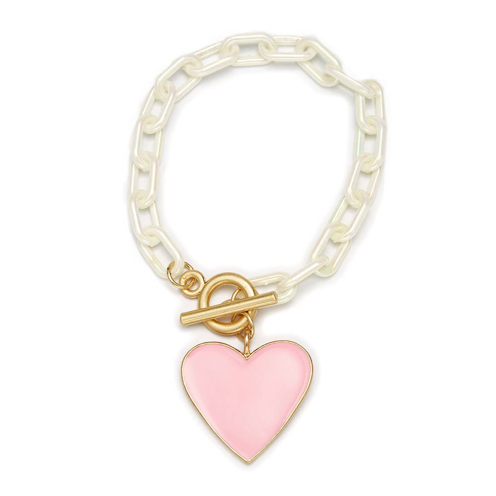 Pink Heart Charm Bracelet