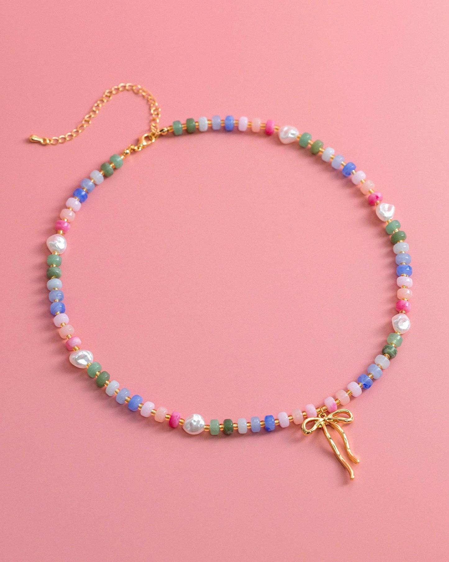 Pastel Crush Coquette Bead & Pearl Necklace- SHIPS July 26