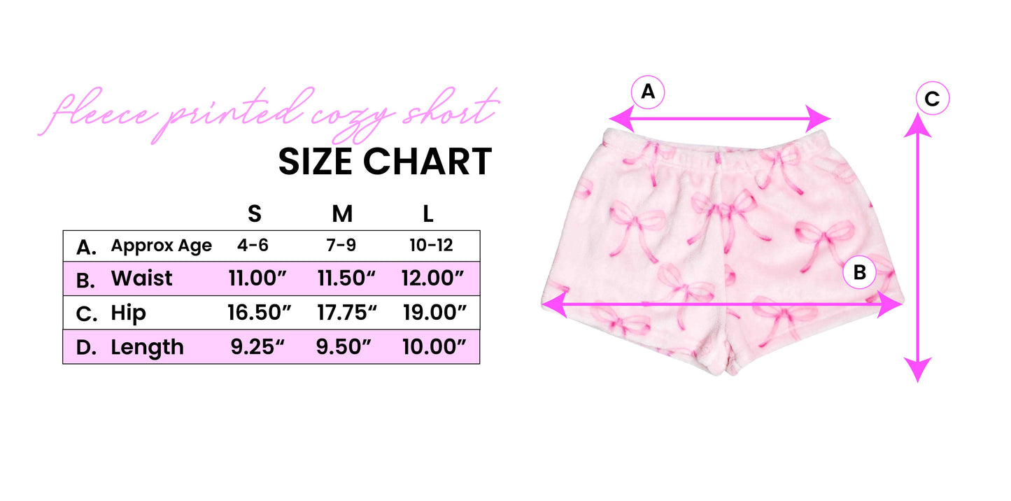 Bow Print Fleece Shorts