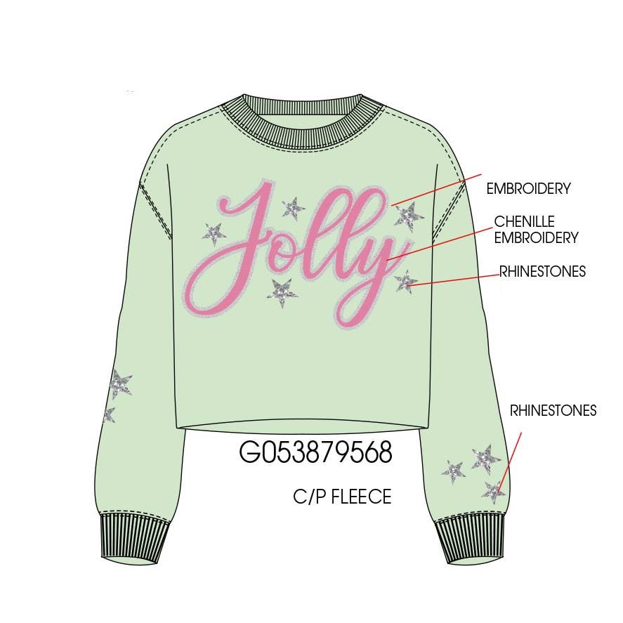 Jolly Rhinestone Stars Sweatshirt