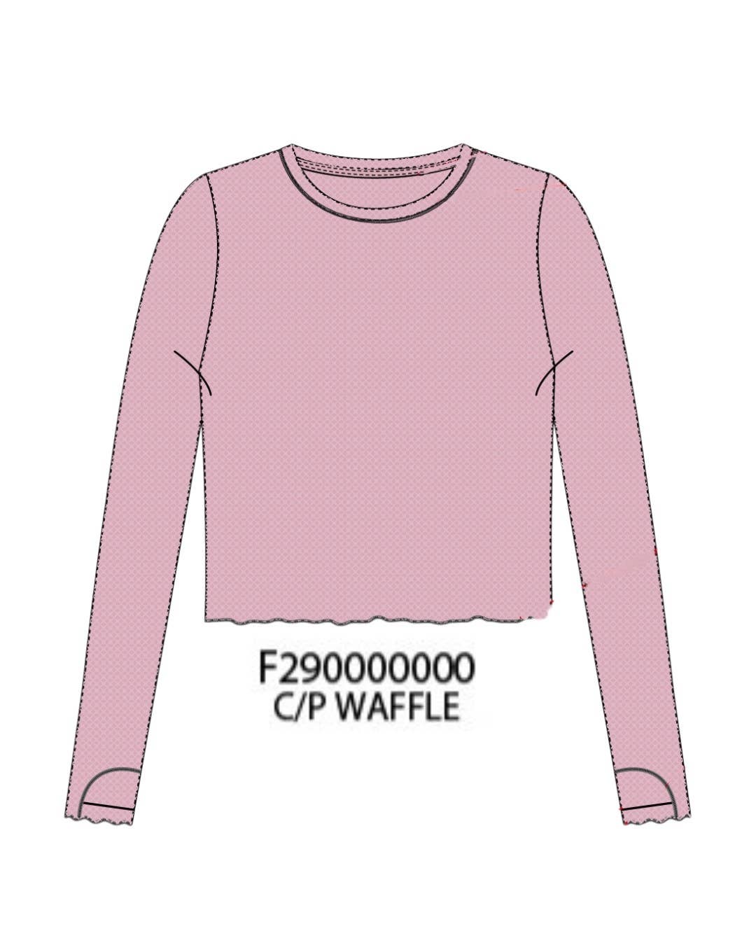 Pink Waffle Long Sleeve