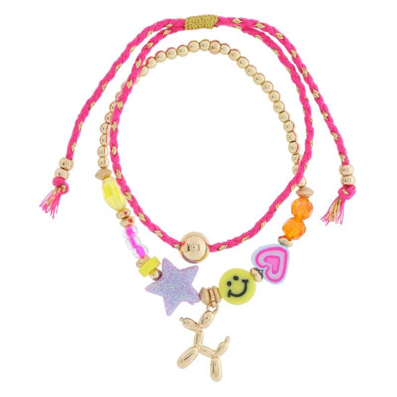 Balloon Dog Adjustable Bracelet Set