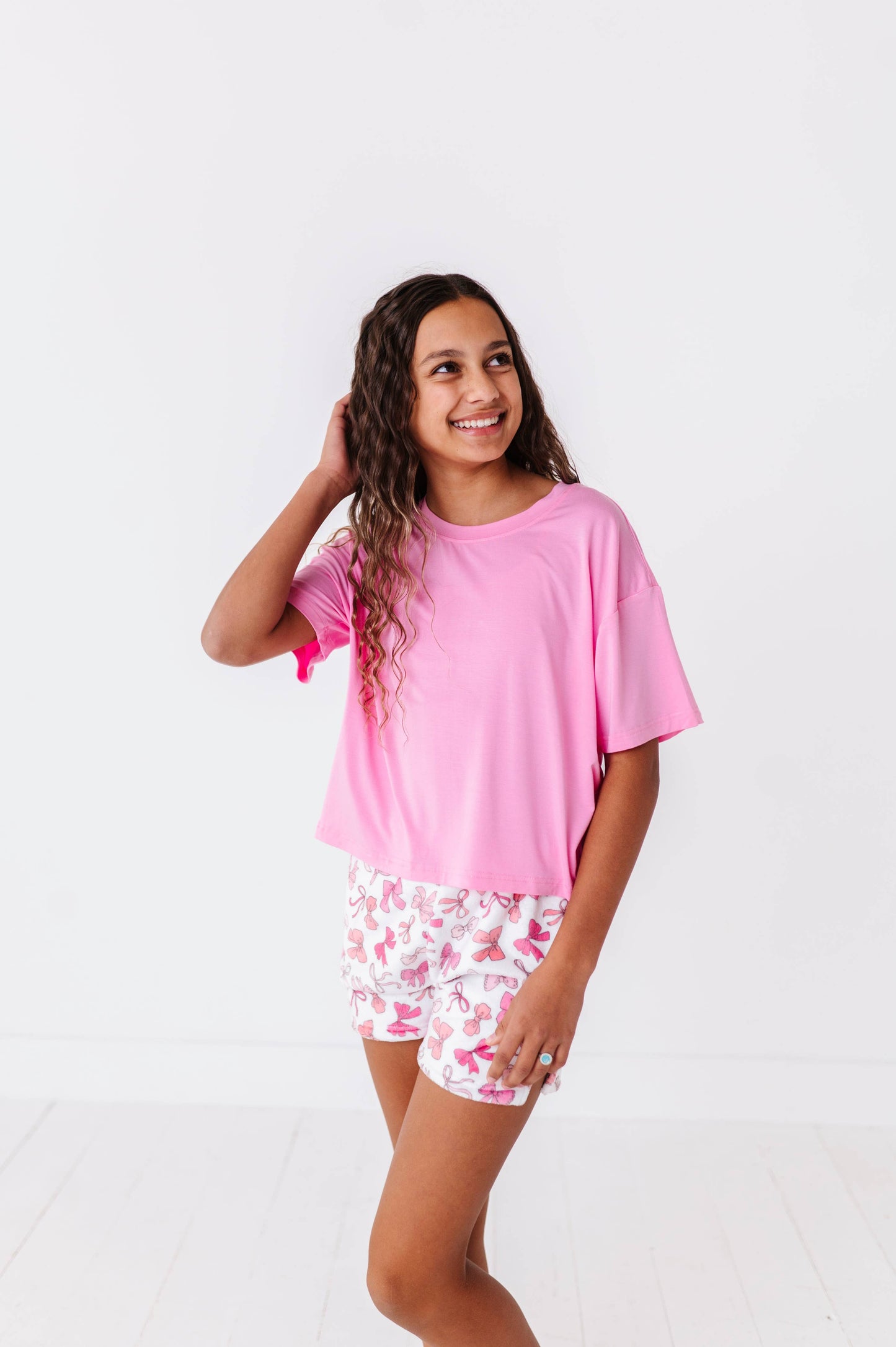 Pink Bow Plush Shorts