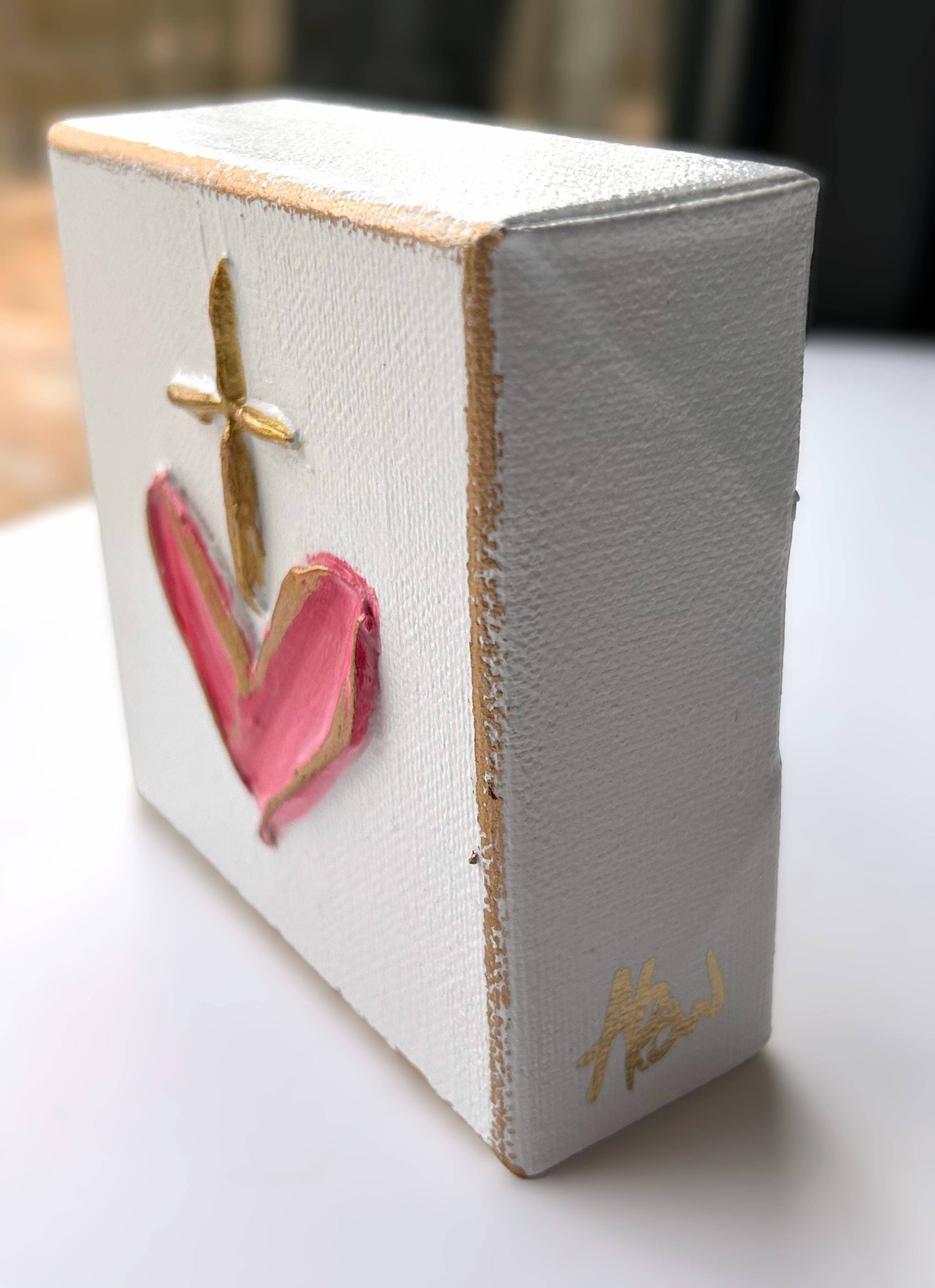 Heart & Cross Canvas Block
