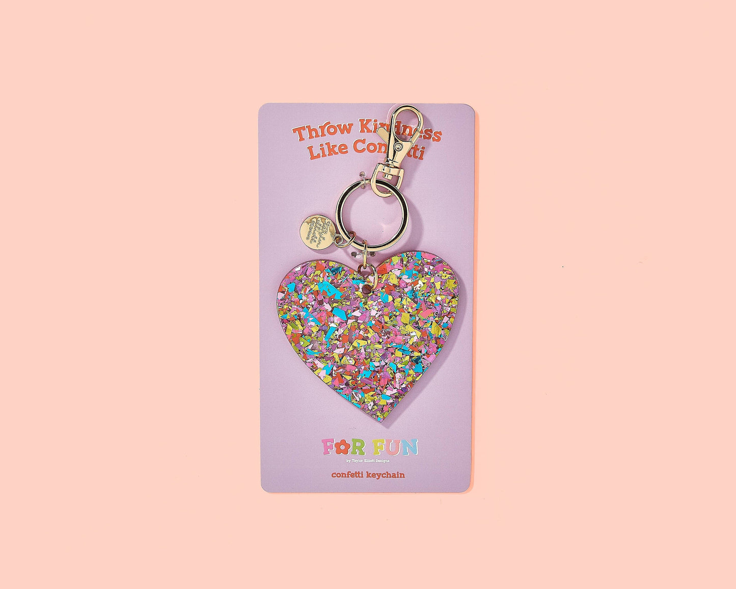 Confetti Heart Bag Charm- SHIPS July 26