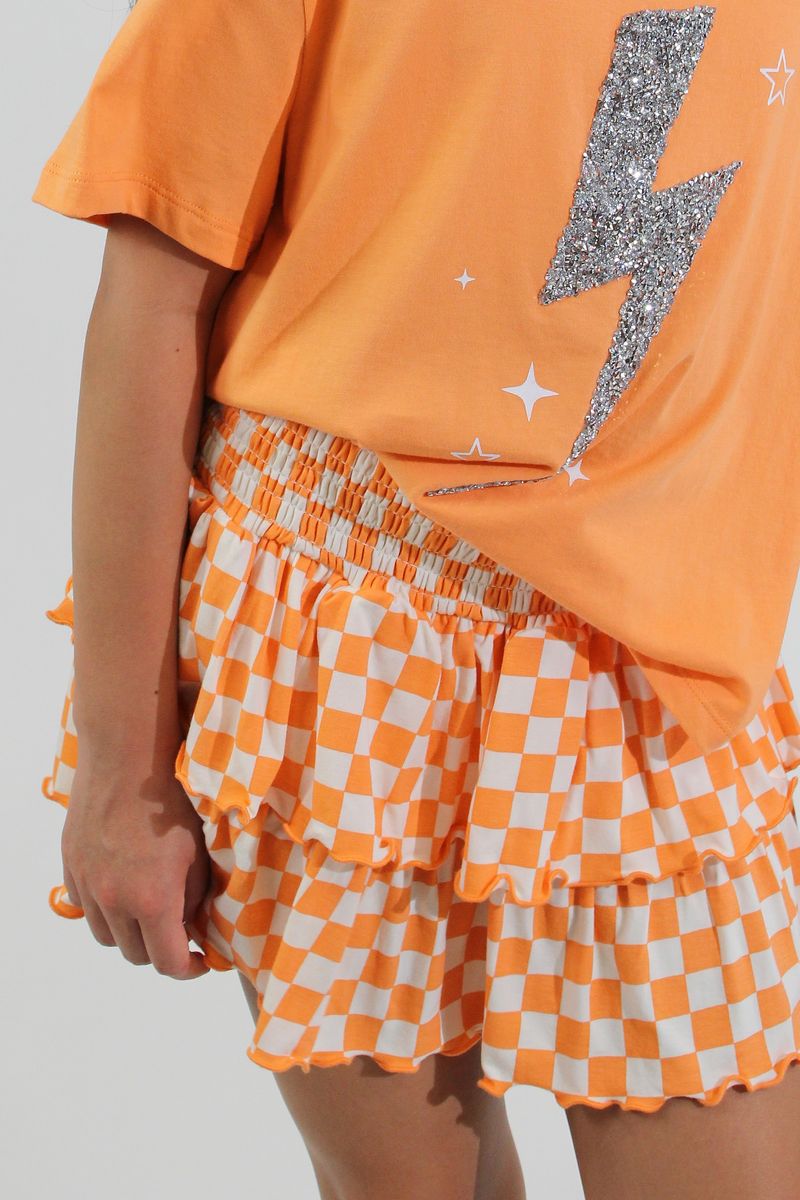 Checkered Ruffle Skort