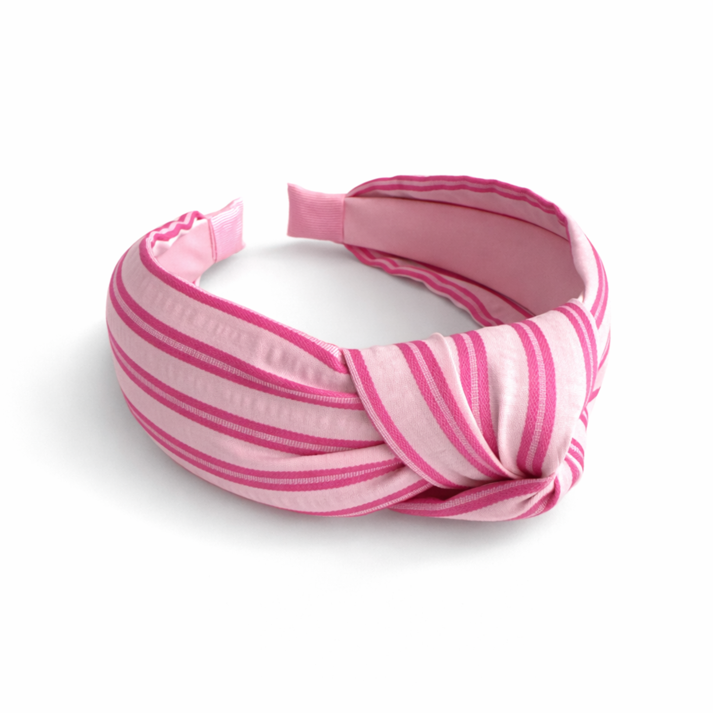 Refined Fabric Striped Knot Headband – Preppy And Elegant: Blue Stripe