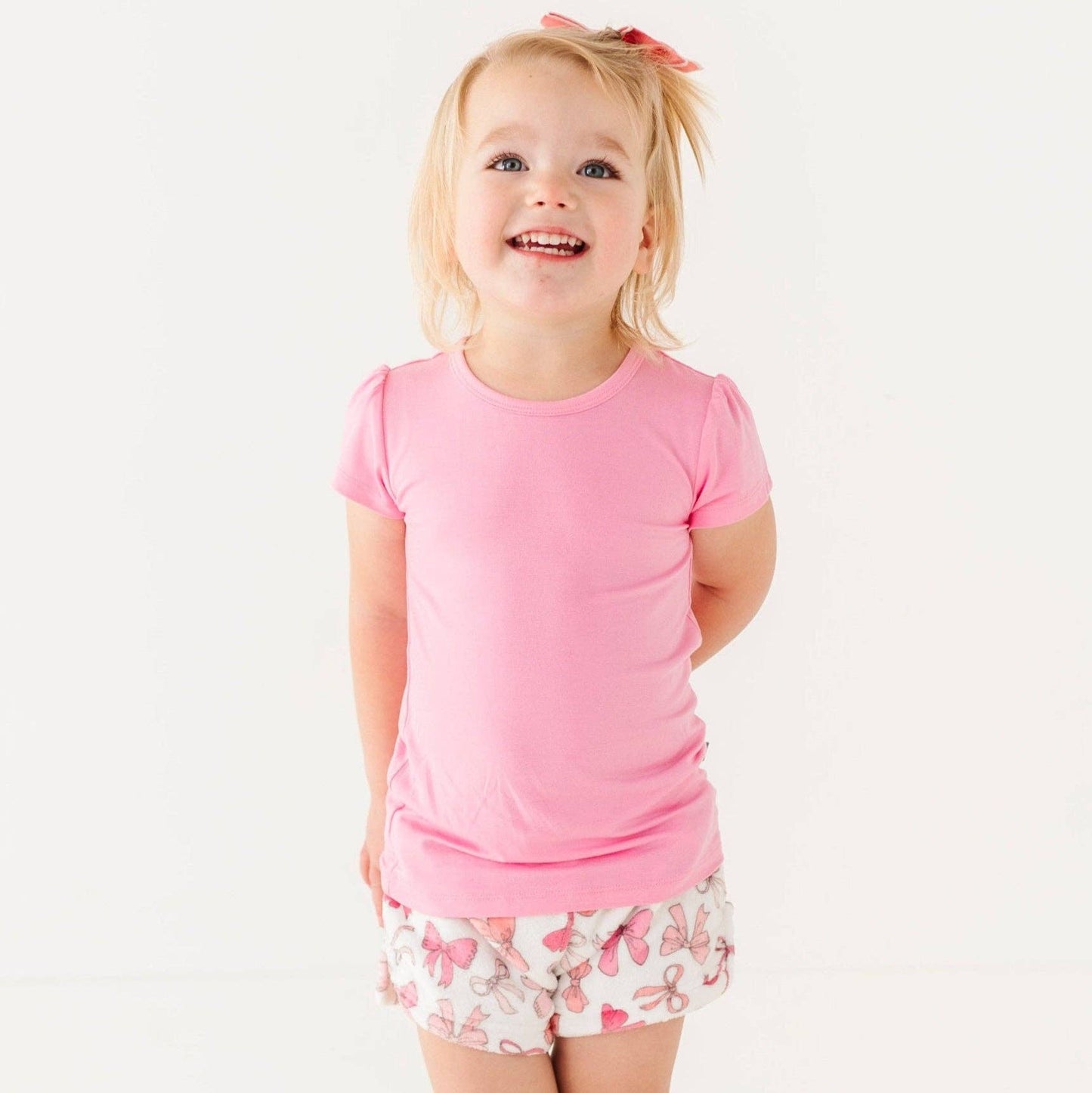 Pink Bow Plush Shorts