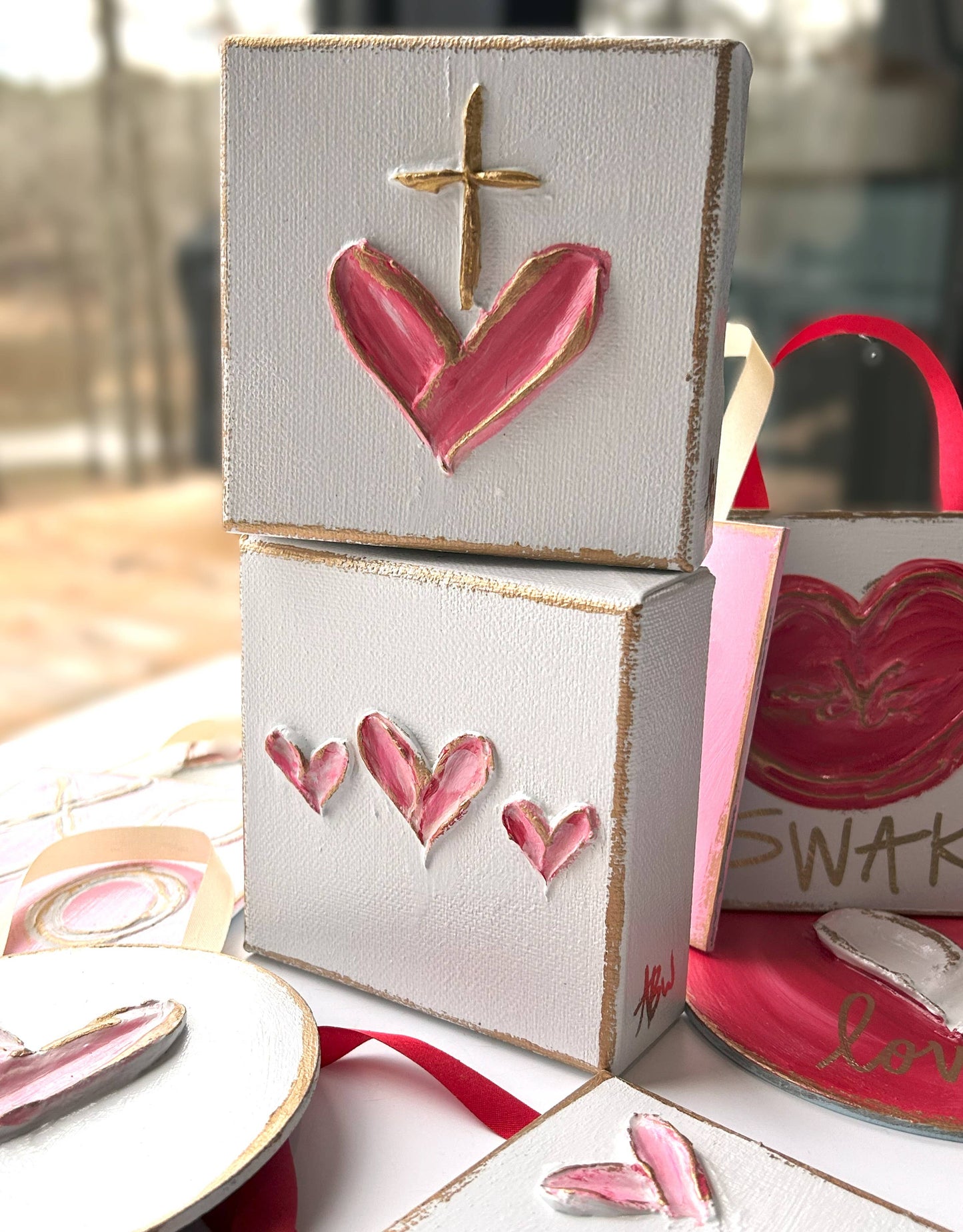 Heart & Cross Canvas Block