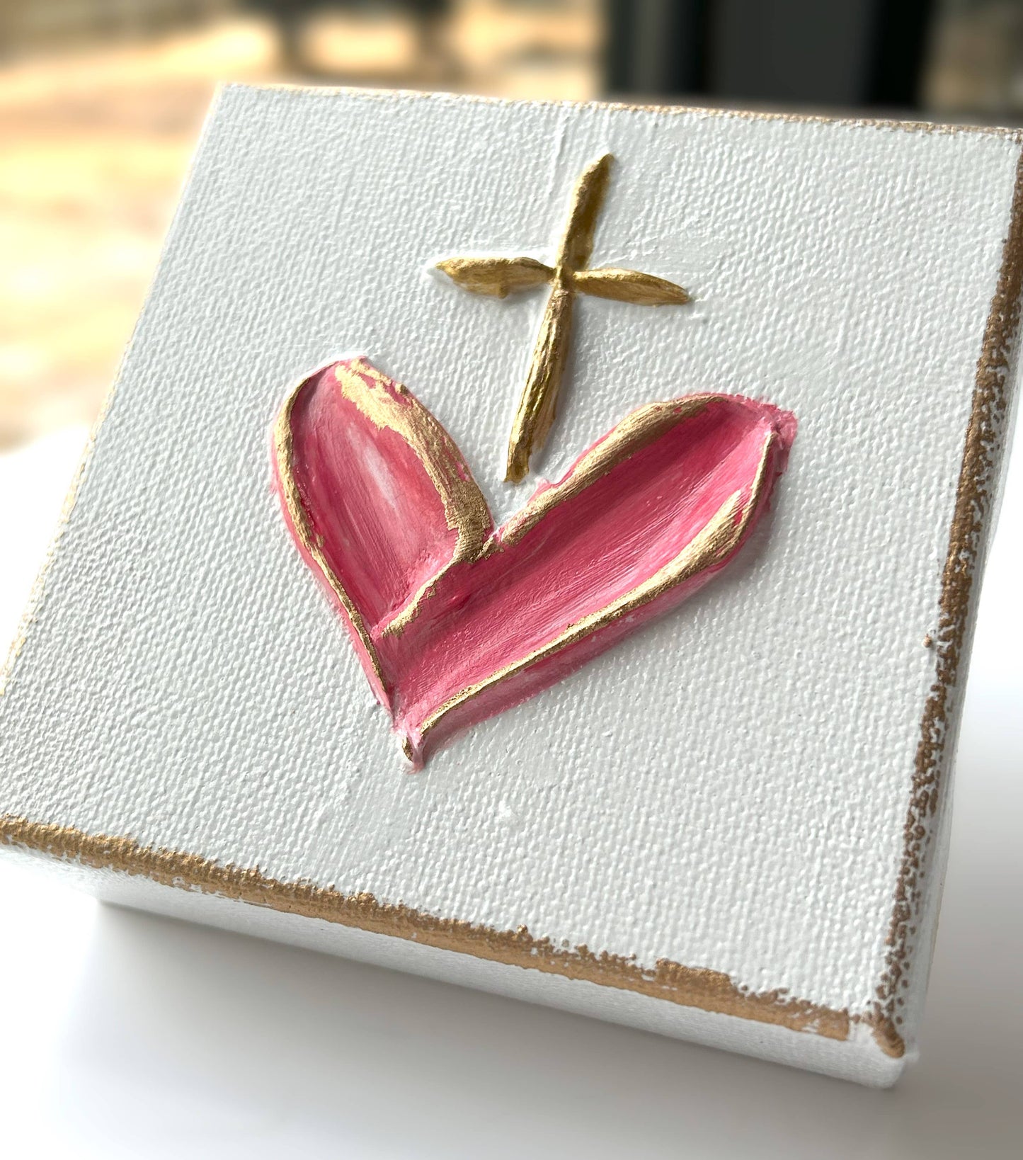 Heart & Cross Canvas Block