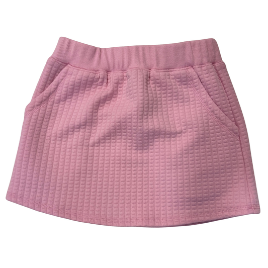 Candy Pink Textured Cotten Skirt