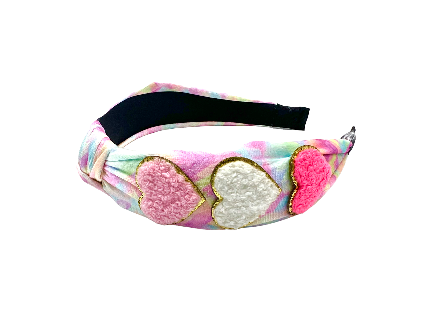 Chenille Hearts Knot Headband