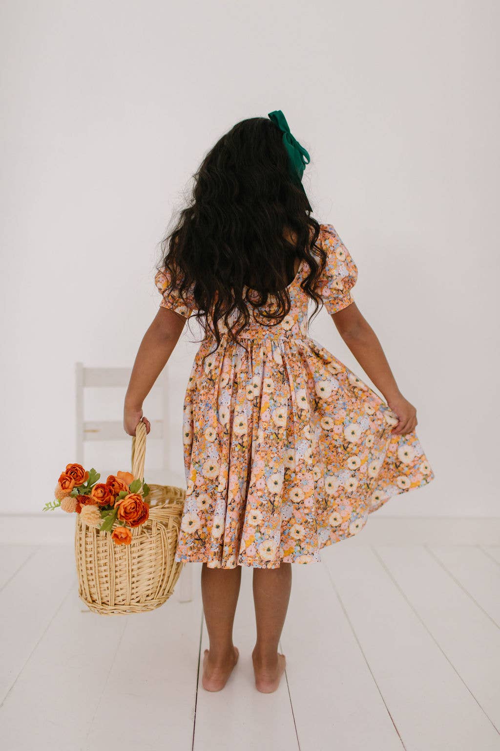 Pumpkin Bouquet Puff Sleeve Dress