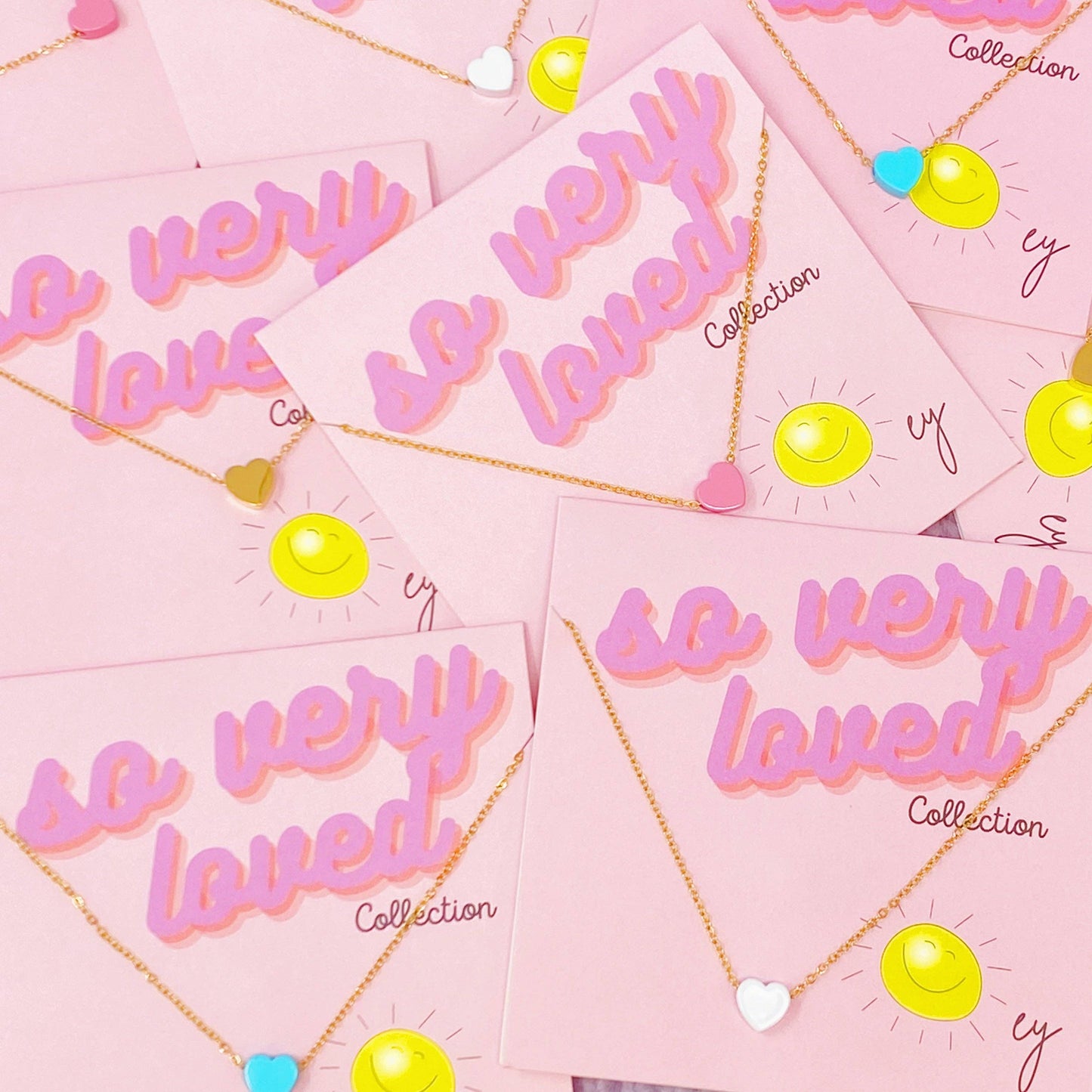 So Very Loved Heart Necklace – Waterproof Gold Chain: Blue