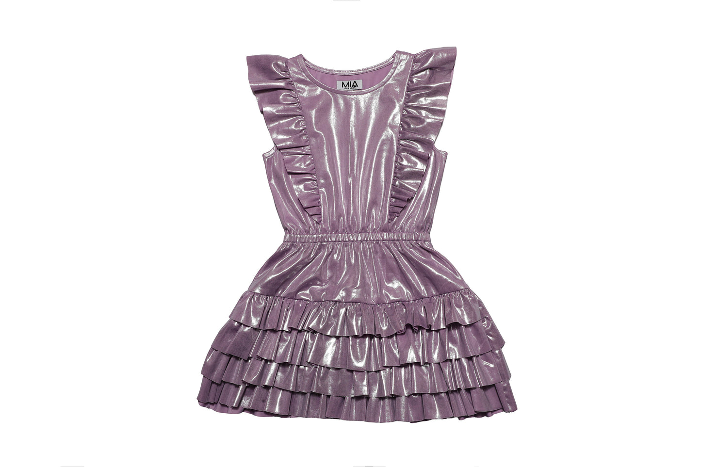 Lavender Shimmer Ruffle Dress