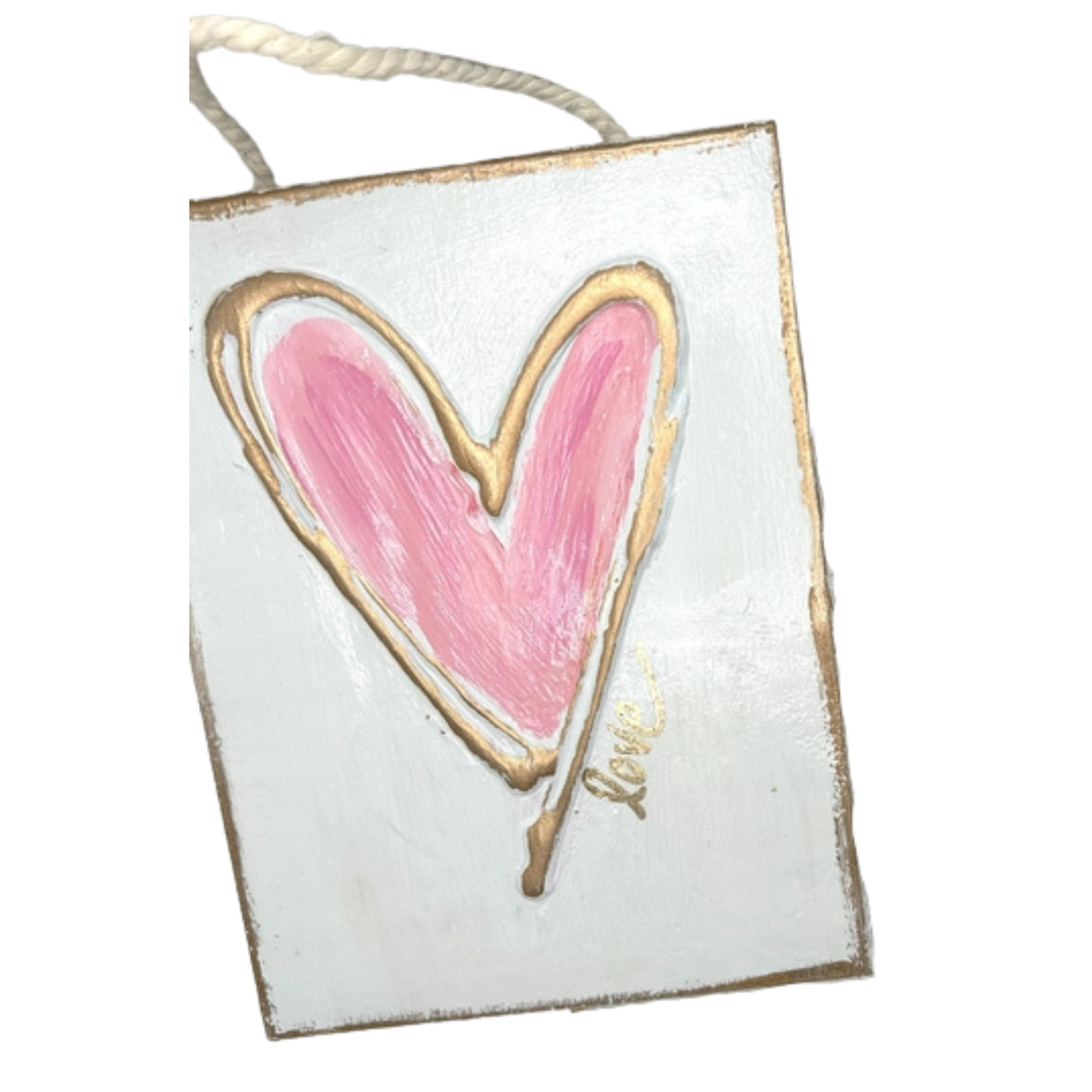 DEARLY LOVED Pink"Love" Heart Block