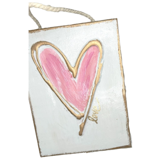 DEARLY LOVED Pink"Love" Heart Block