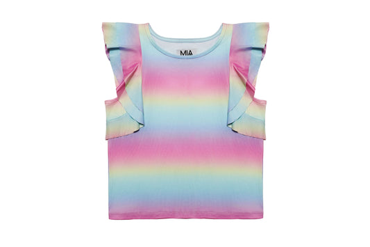 Ombre Flutter Sleeve Top