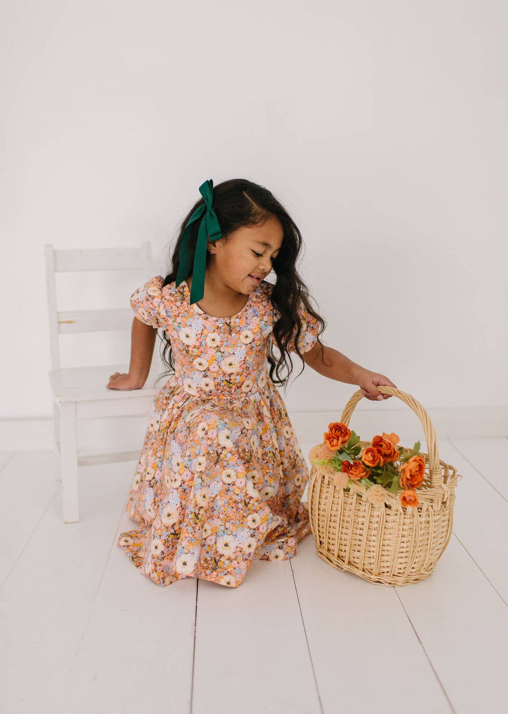 Pumpkin Bouquet Puff Sleeve Dress