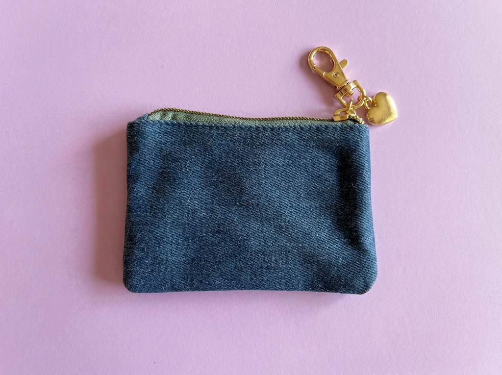 Denim + Bows Bag Charm Pouch- SHIPS July 26