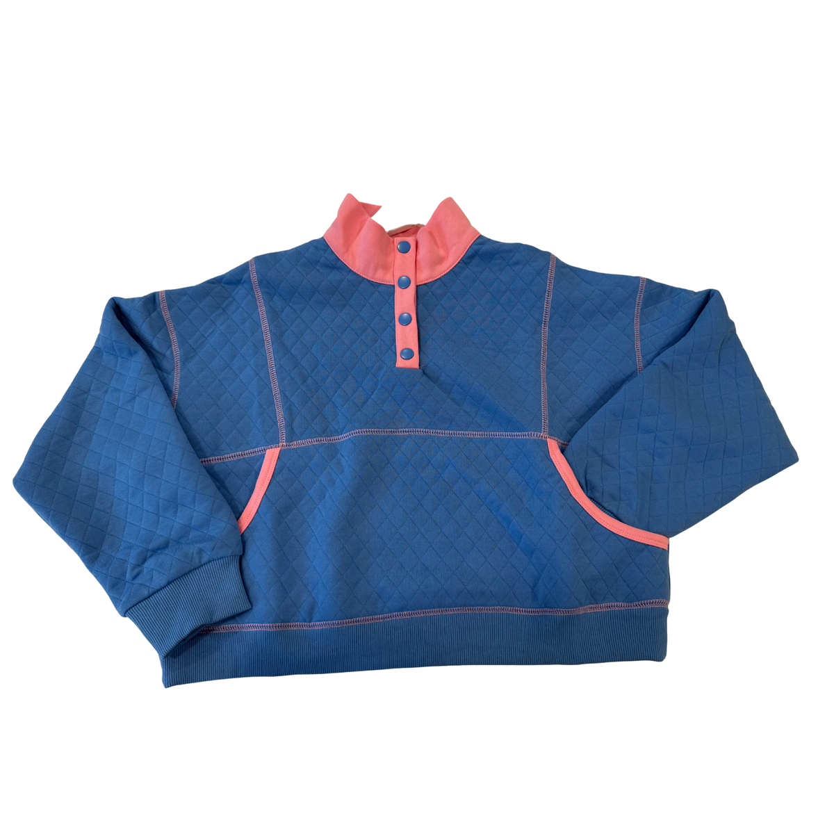 Blue & Pink Quilted Pullover