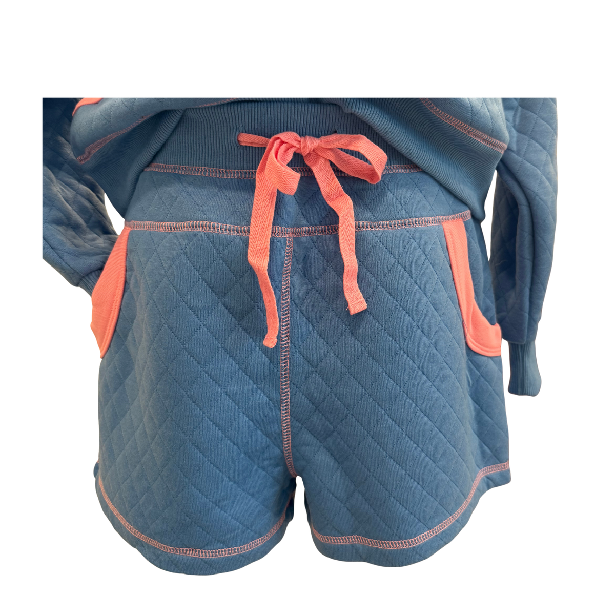 Blue & Pink Quilted Shorts