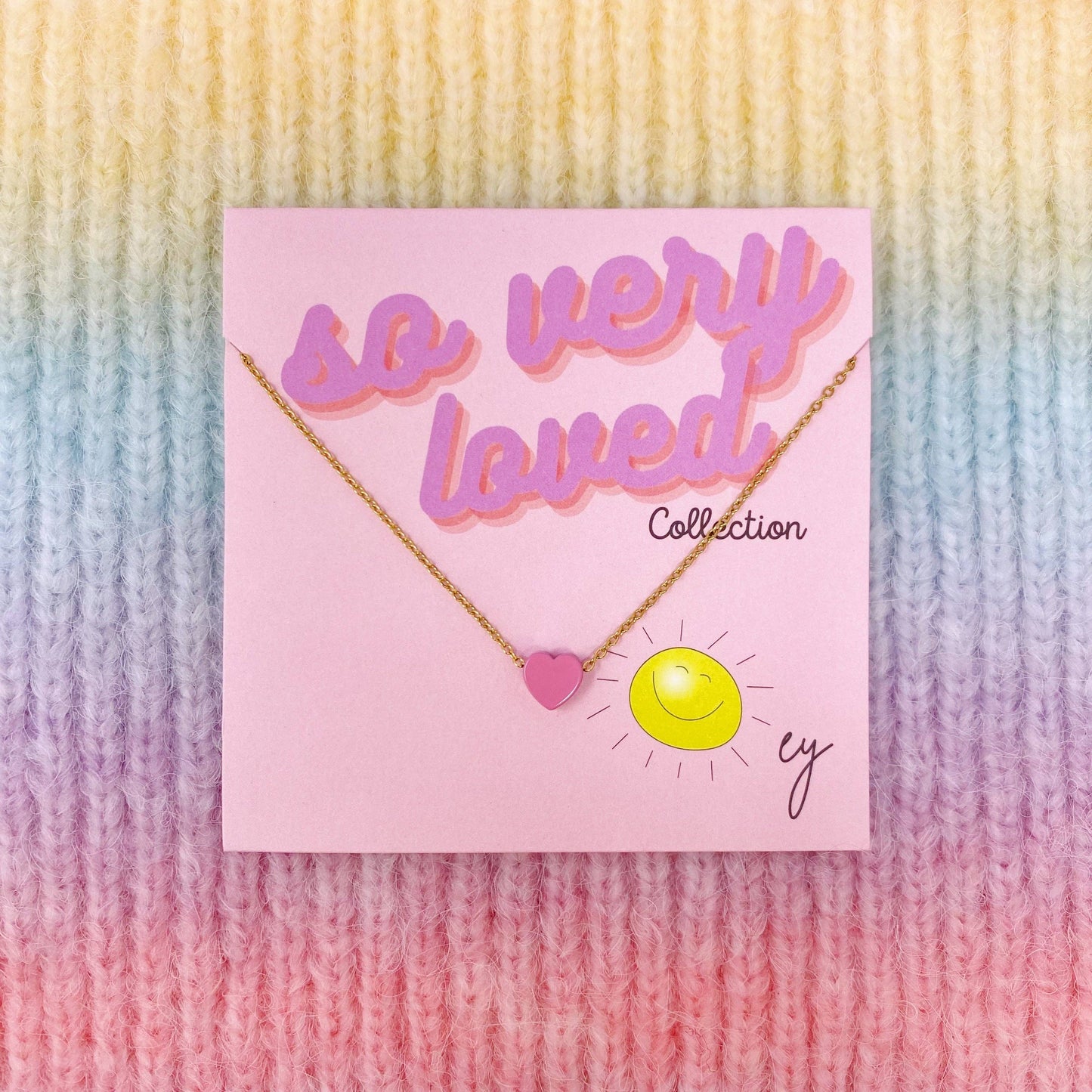 So Very Loved Heart Necklace – Waterproof Gold Chain: Blue