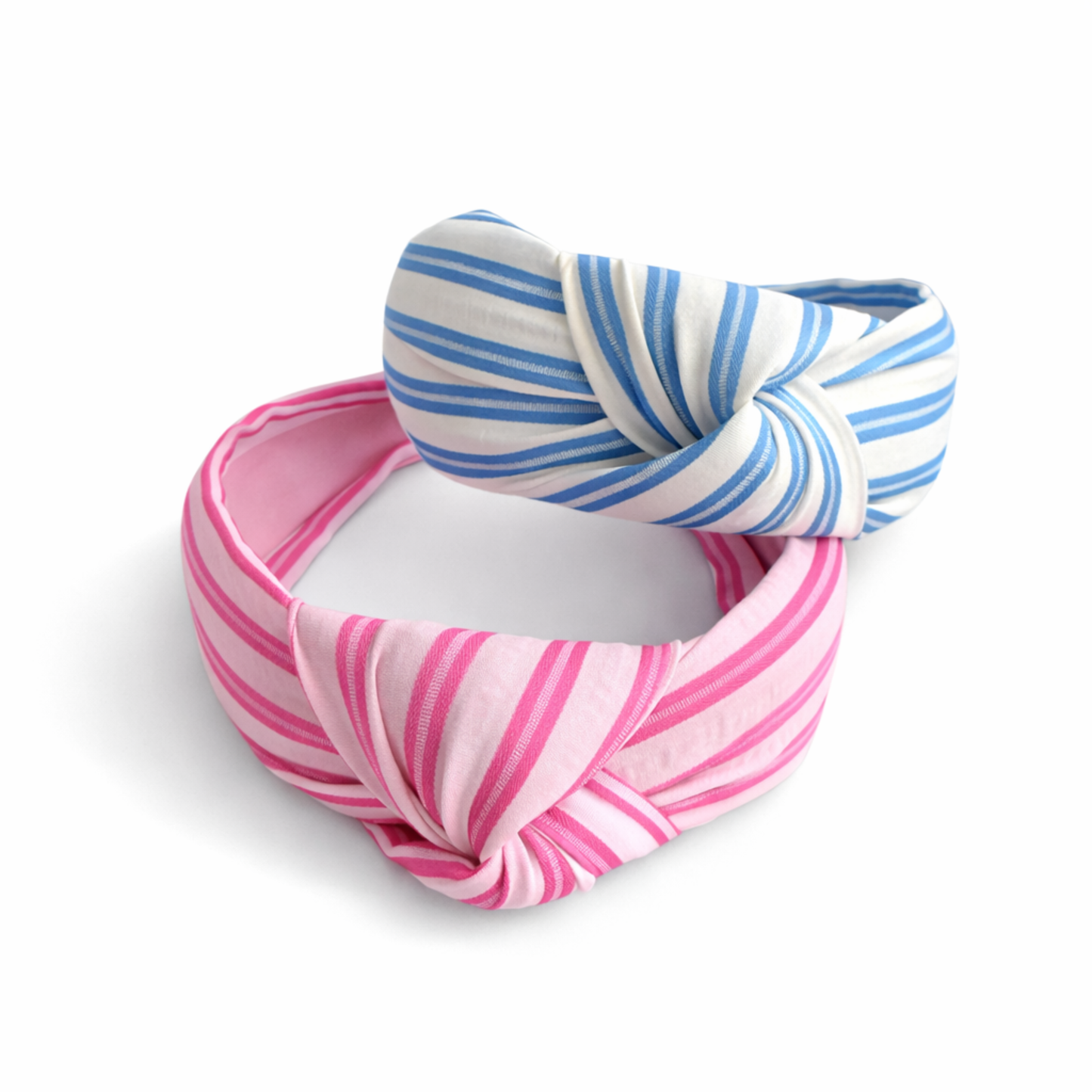 Refined Fabric Striped Knot Headband – Preppy And Elegant: Pink Stripe