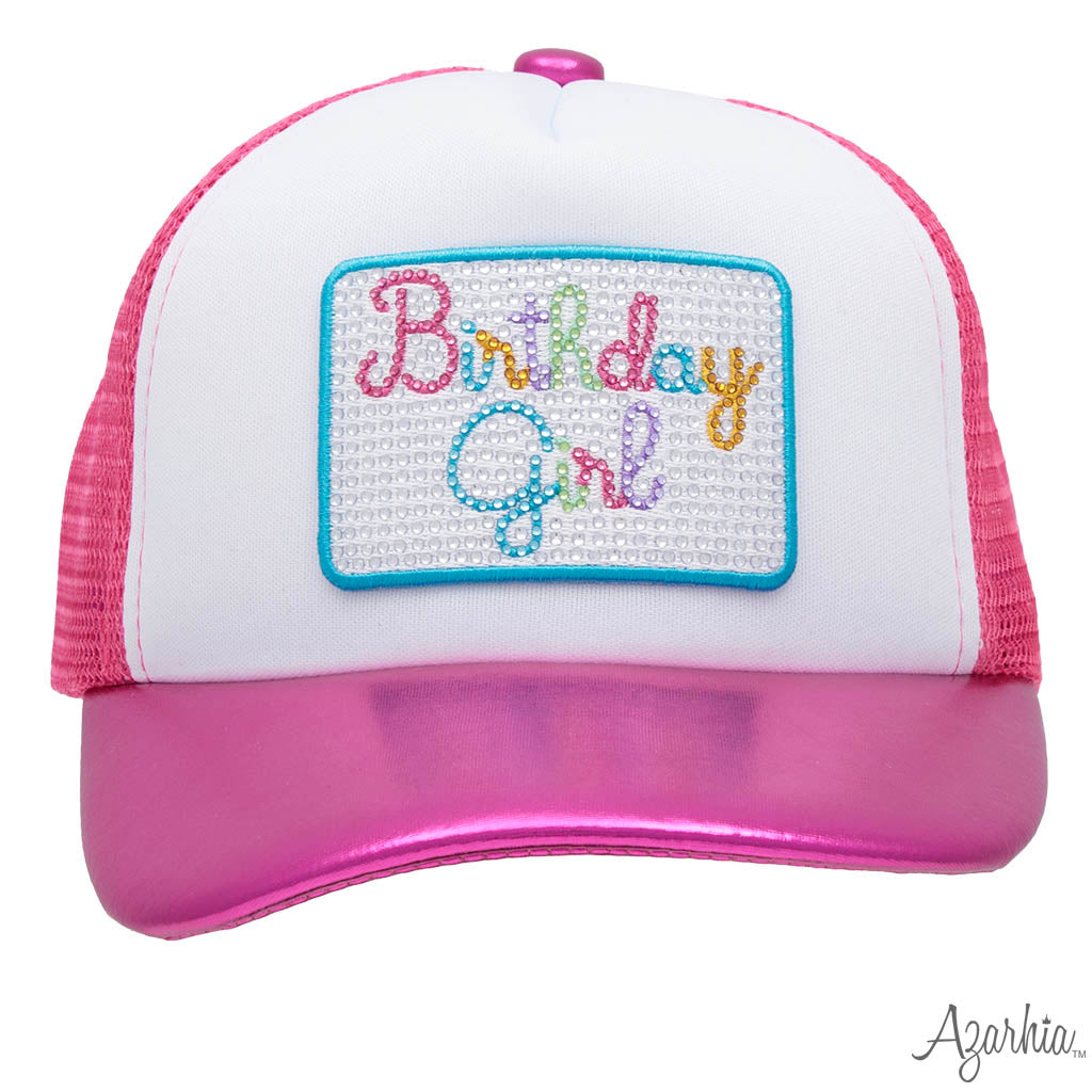 Birthday Girl Trucker Hat in Hot Pink
