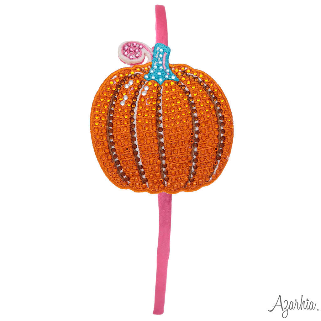 Rhinestone Pumpkin Headband