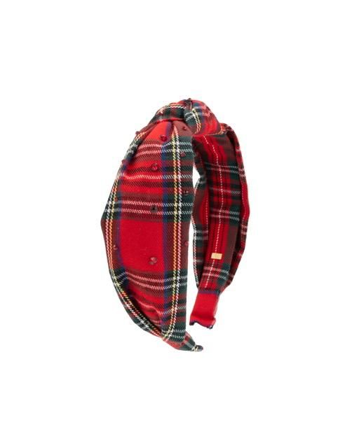Red Plaid Knot Headband
