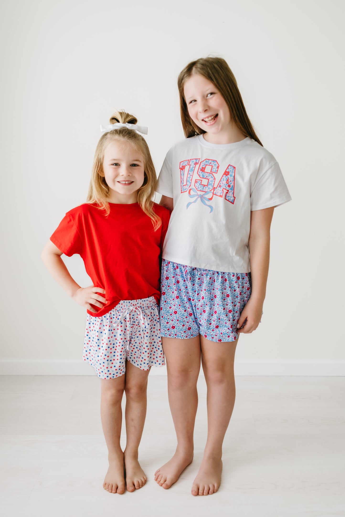 Floral USA Ribbon Boxy Tee