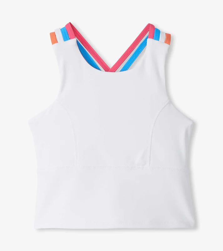 Colorful Straps Active Tank - White