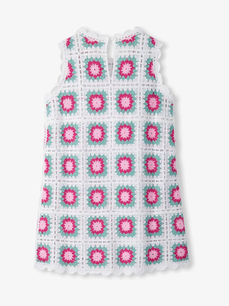 Berry Radiance Crochet Dress
