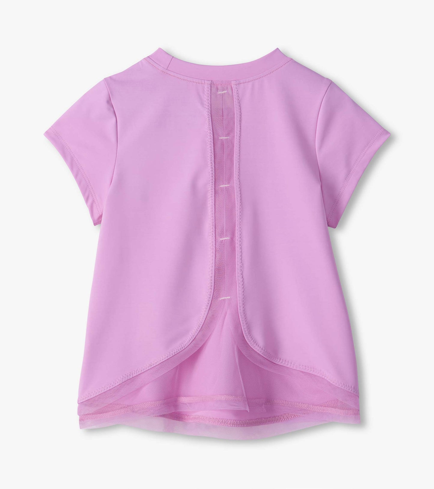 Lilac Sheer Mesh Trimmed Athletic Tee