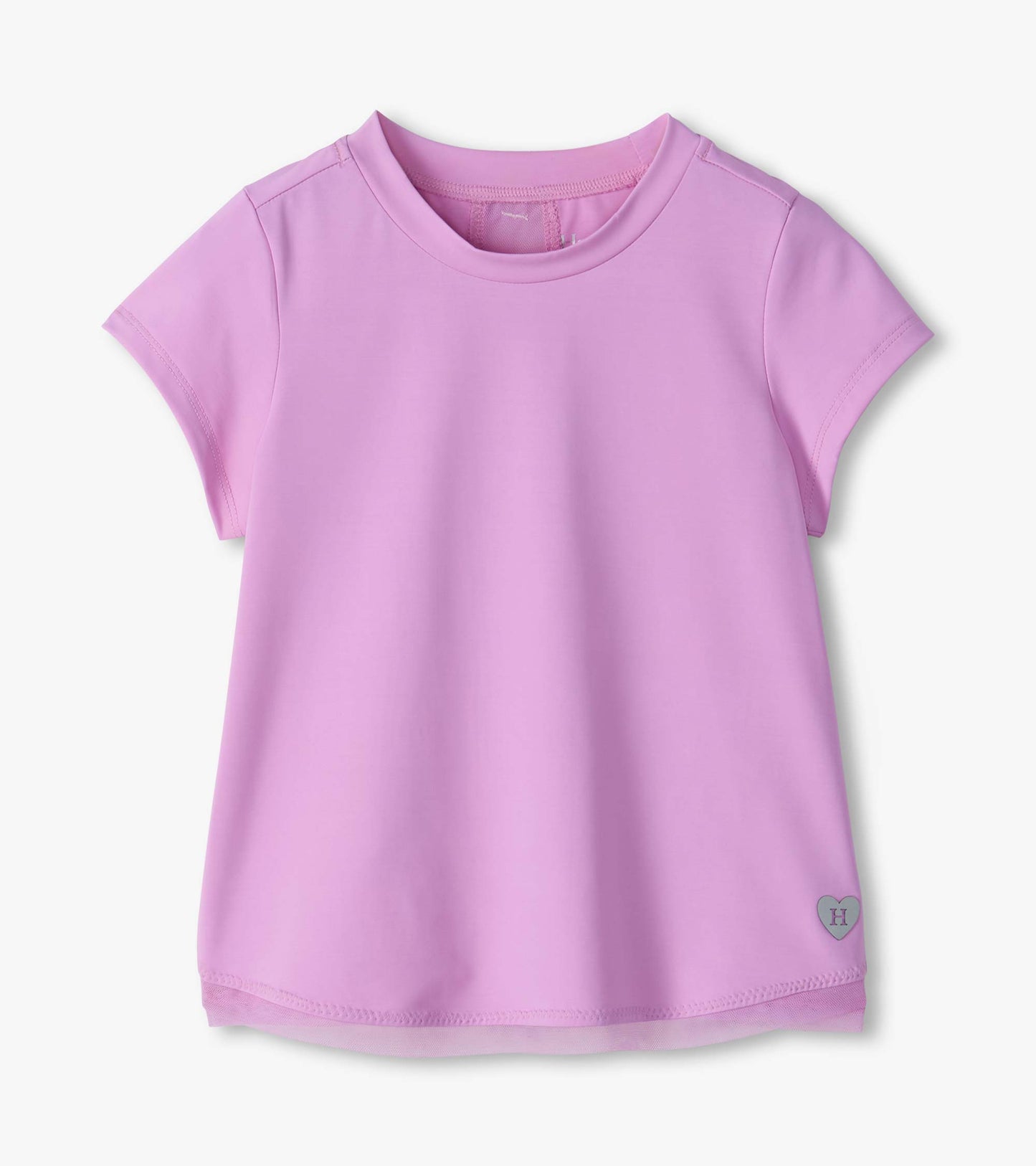 Lilac Sheer Mesh Trimmed Athletic Tee