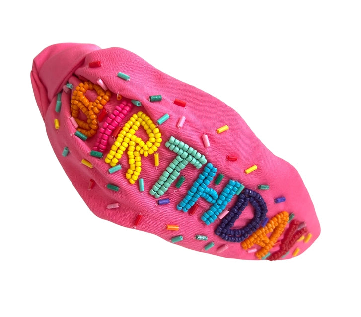 Happy Birthday Beaded Headband
