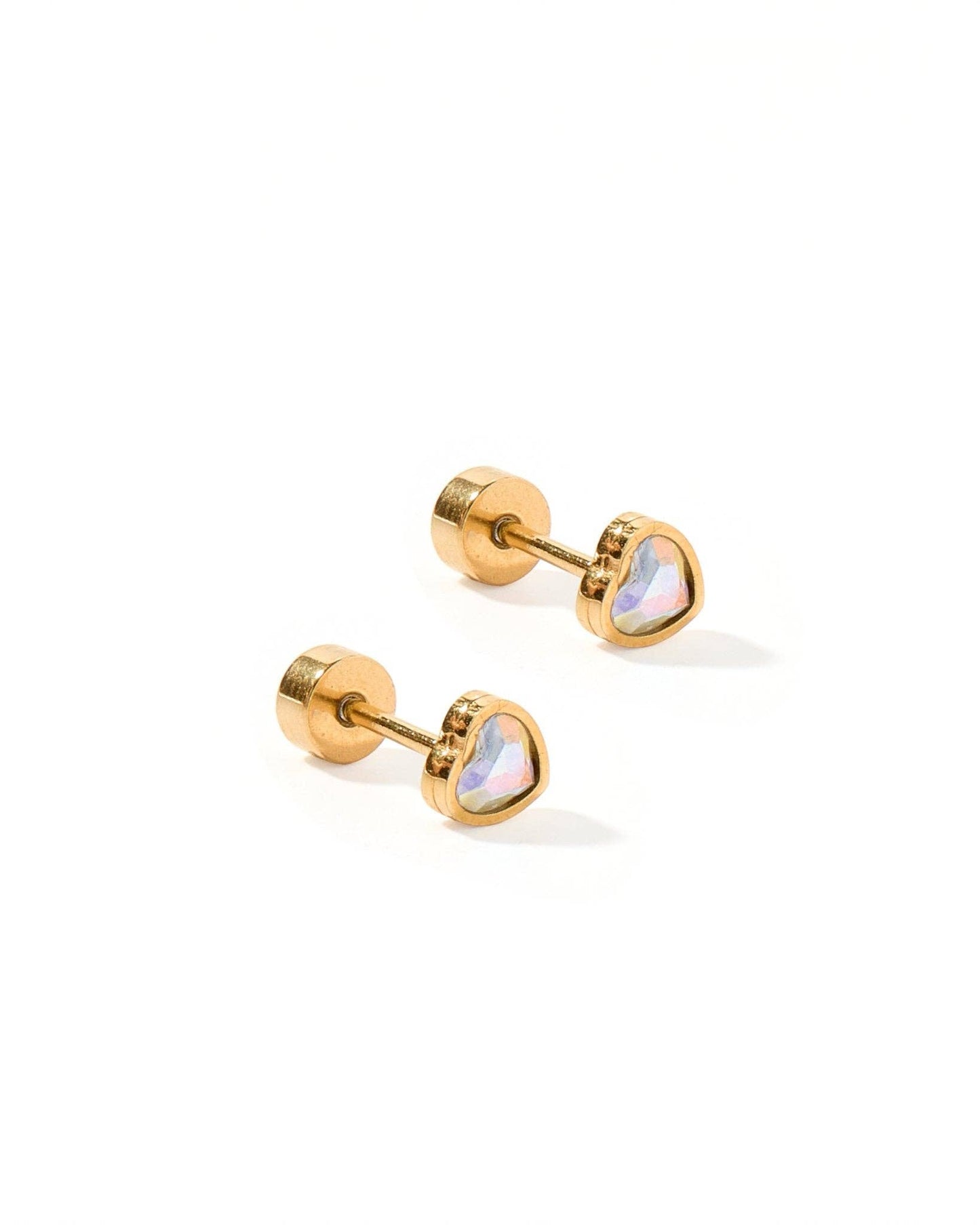 Iridescent Heart Earrings