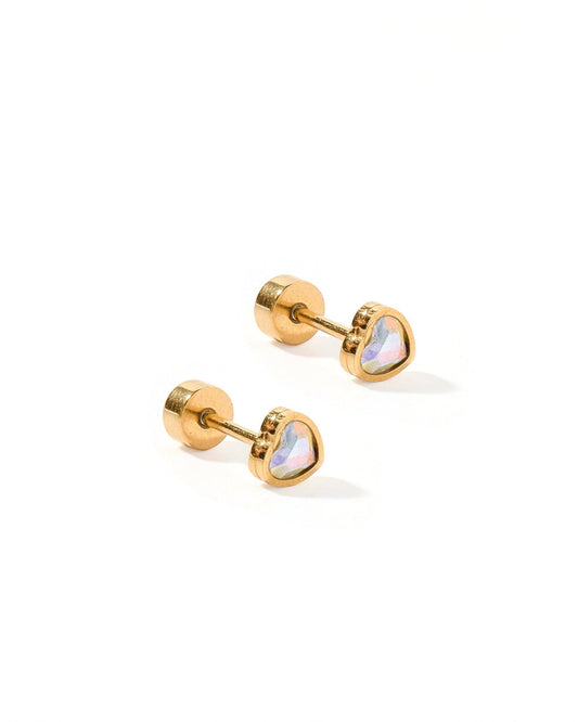 Iridescent Heart Earrings