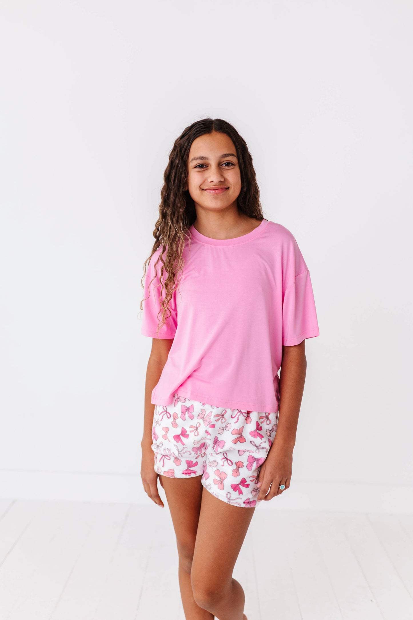 Pink Bow Plush Shorts