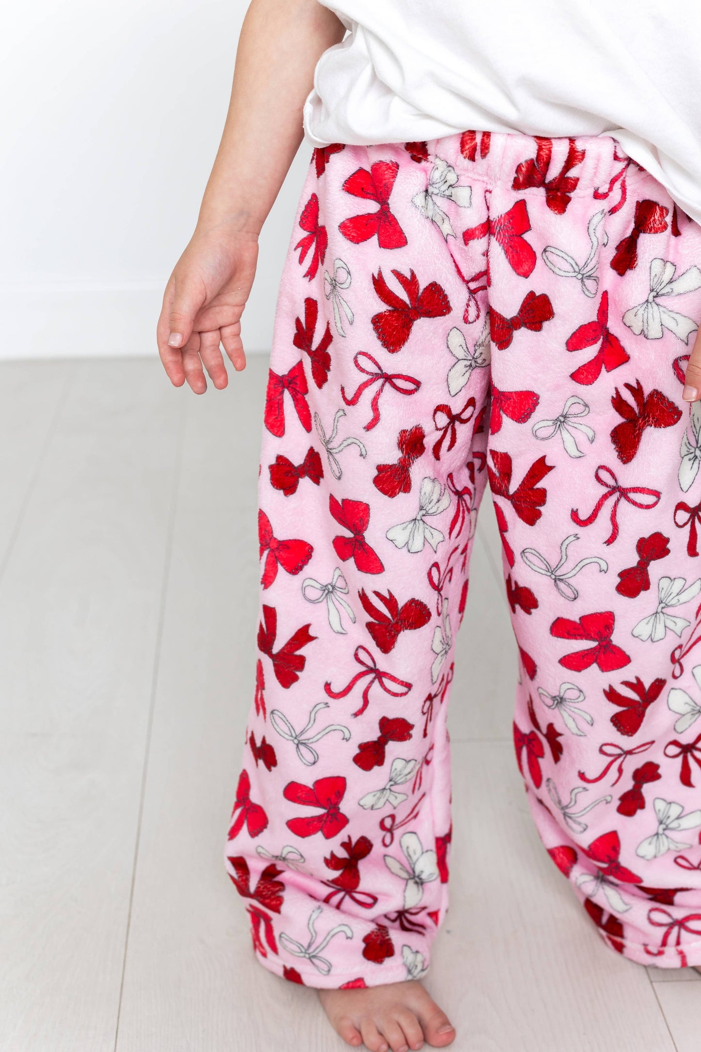 Holiday Red Bow Plush Pants