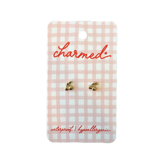 Hypoallergenic Golden Cherry Earrings