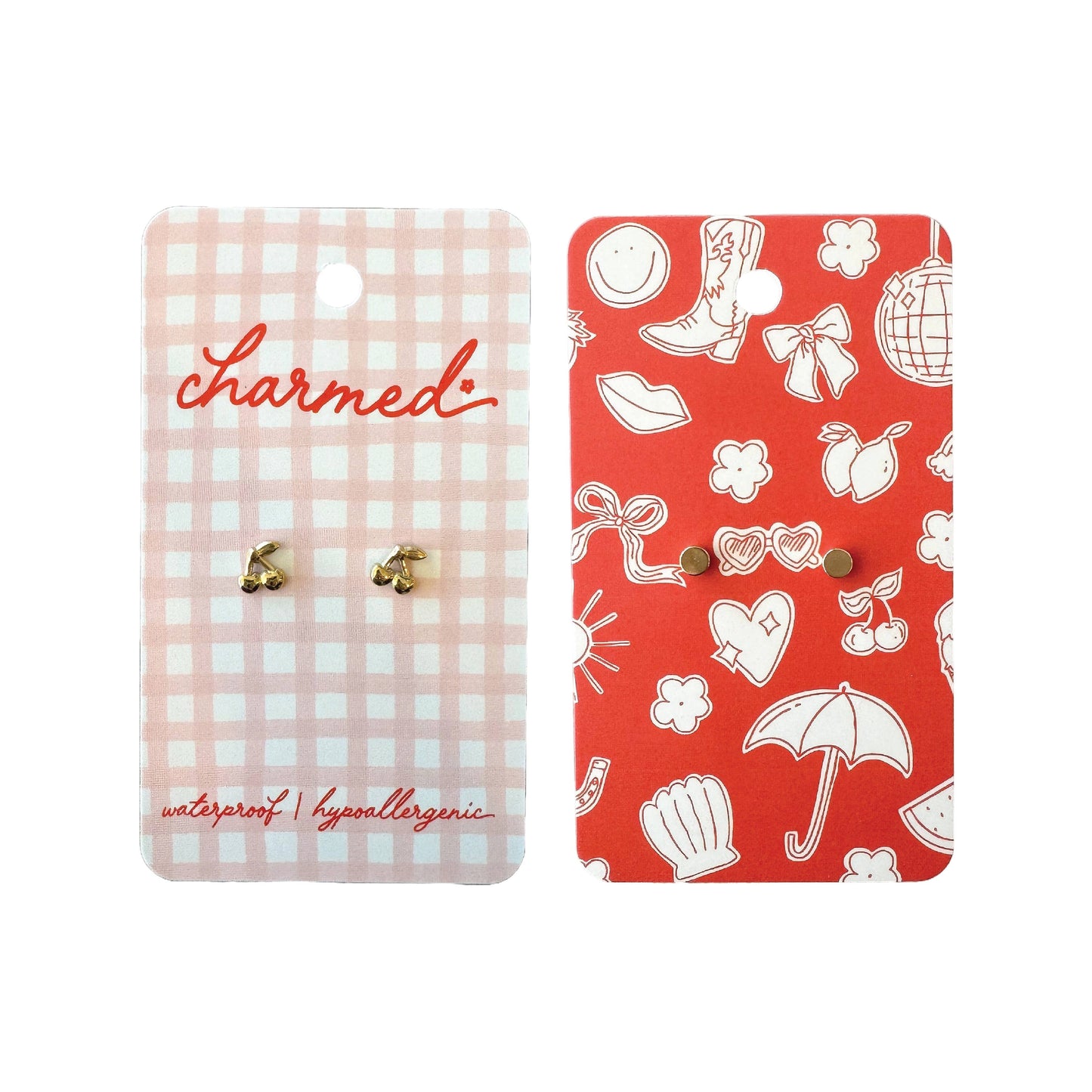 Hypoallergenic Golden Cherry Earrings
