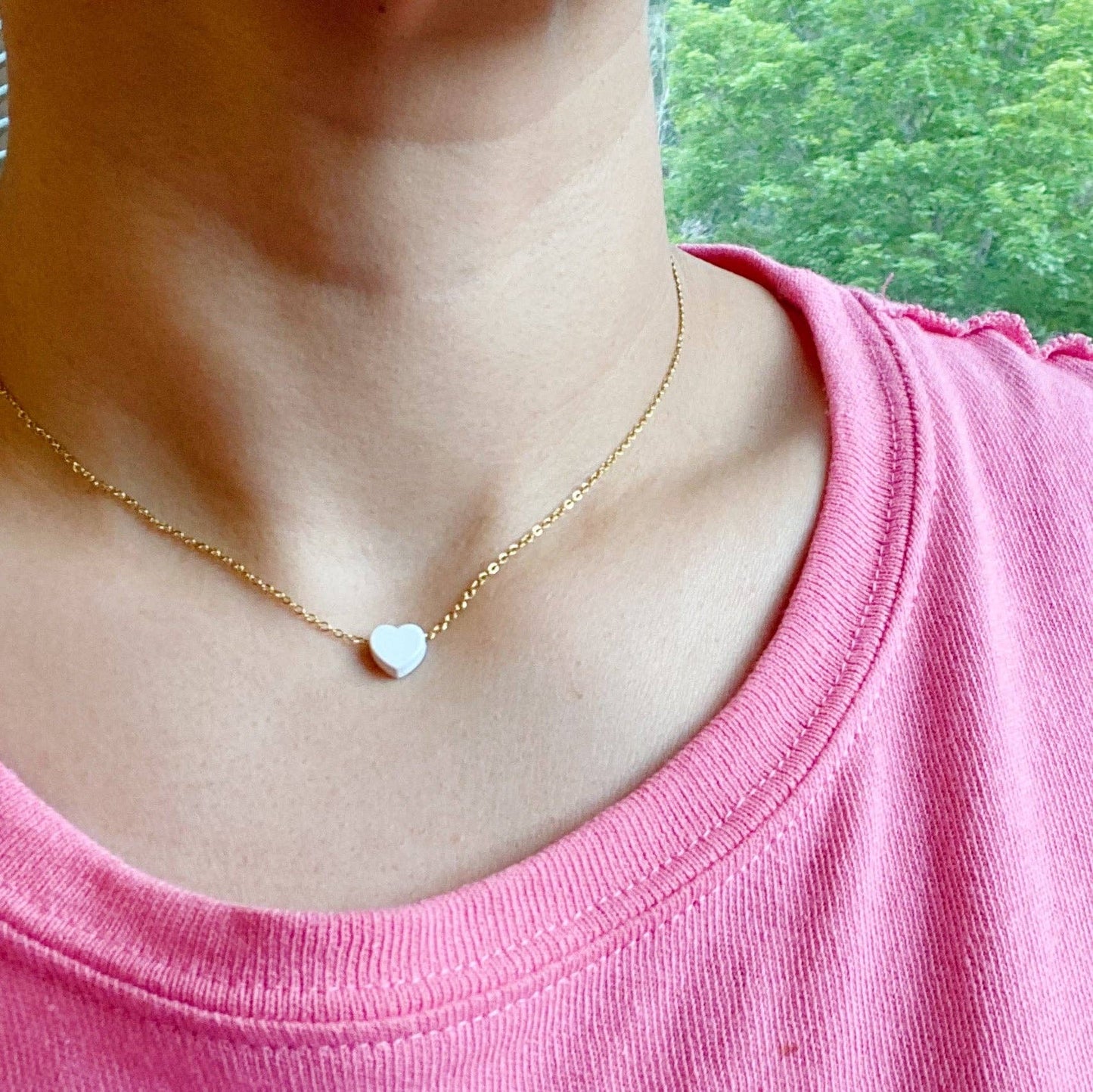 So Very Loved Heart Necklace – Waterproof Gold Chain: Blue