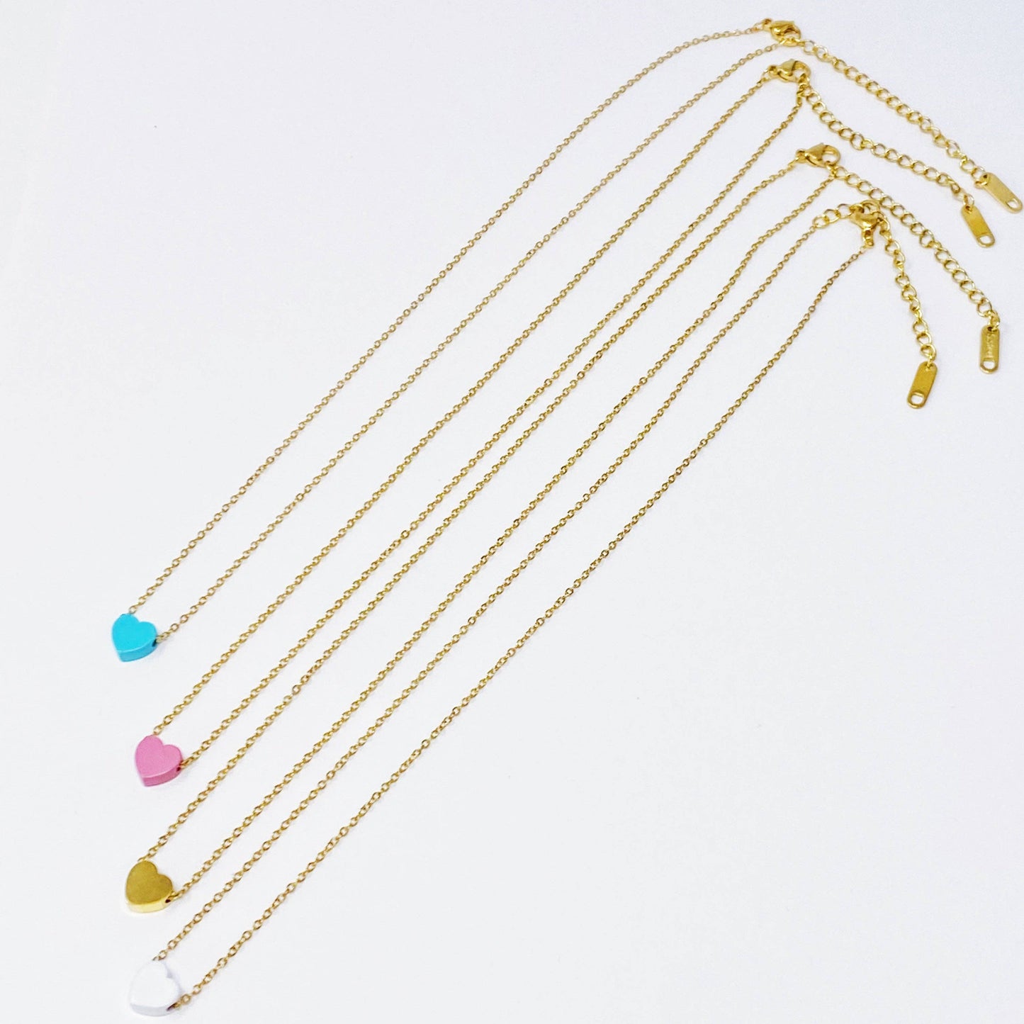 So Very Loved Heart Necklace – Waterproof Gold Chain: Pink