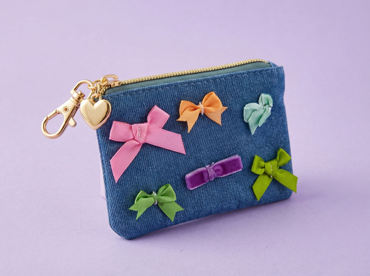 Denim + Bows Bag Charm Pouch