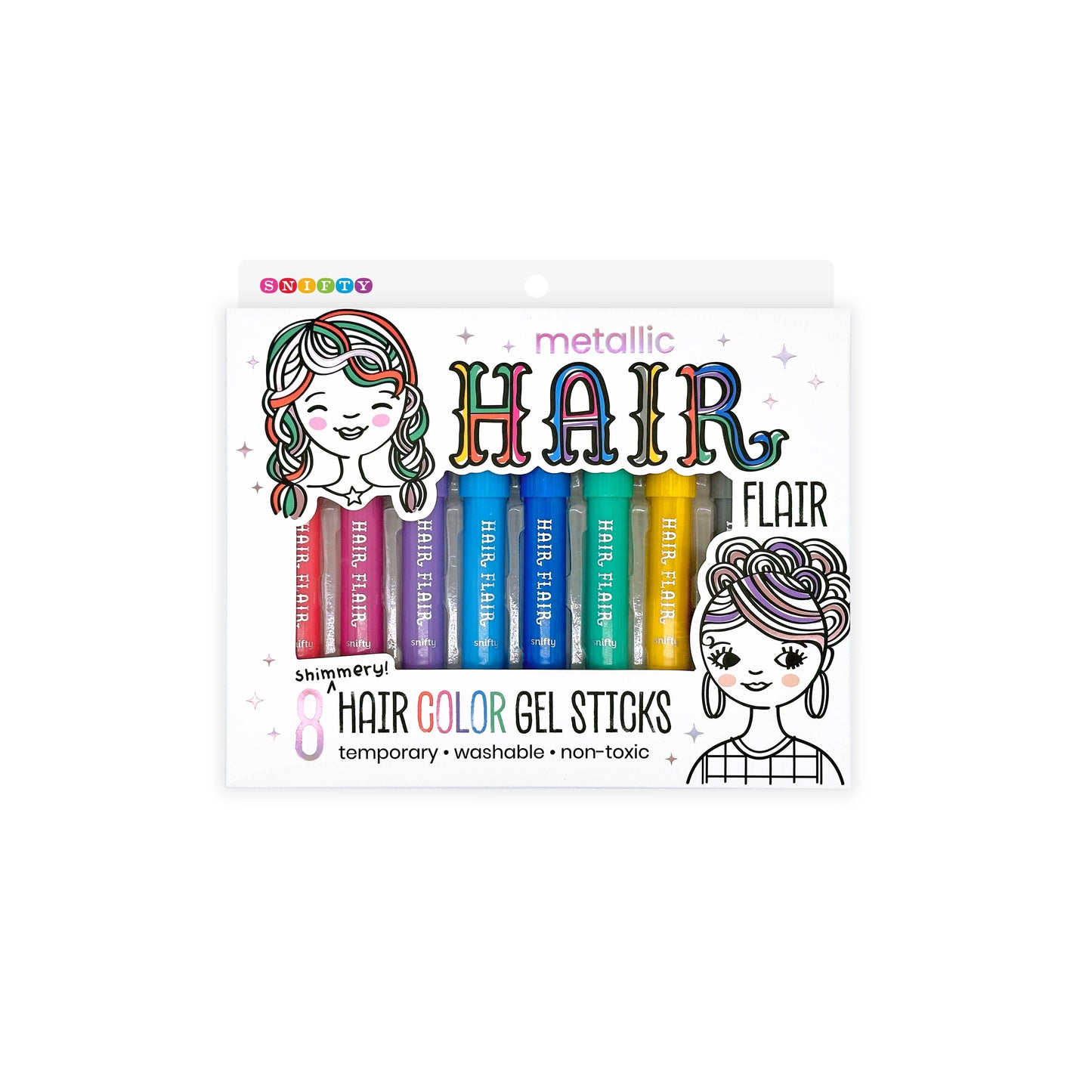 HAIR FLAIR Shimmery Hair Color Gel Sticks- METALLIC