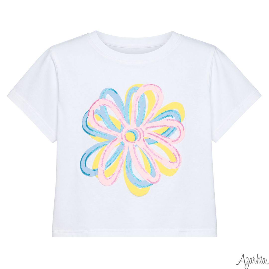Puffy Graffiti Floral Boxy Tee
