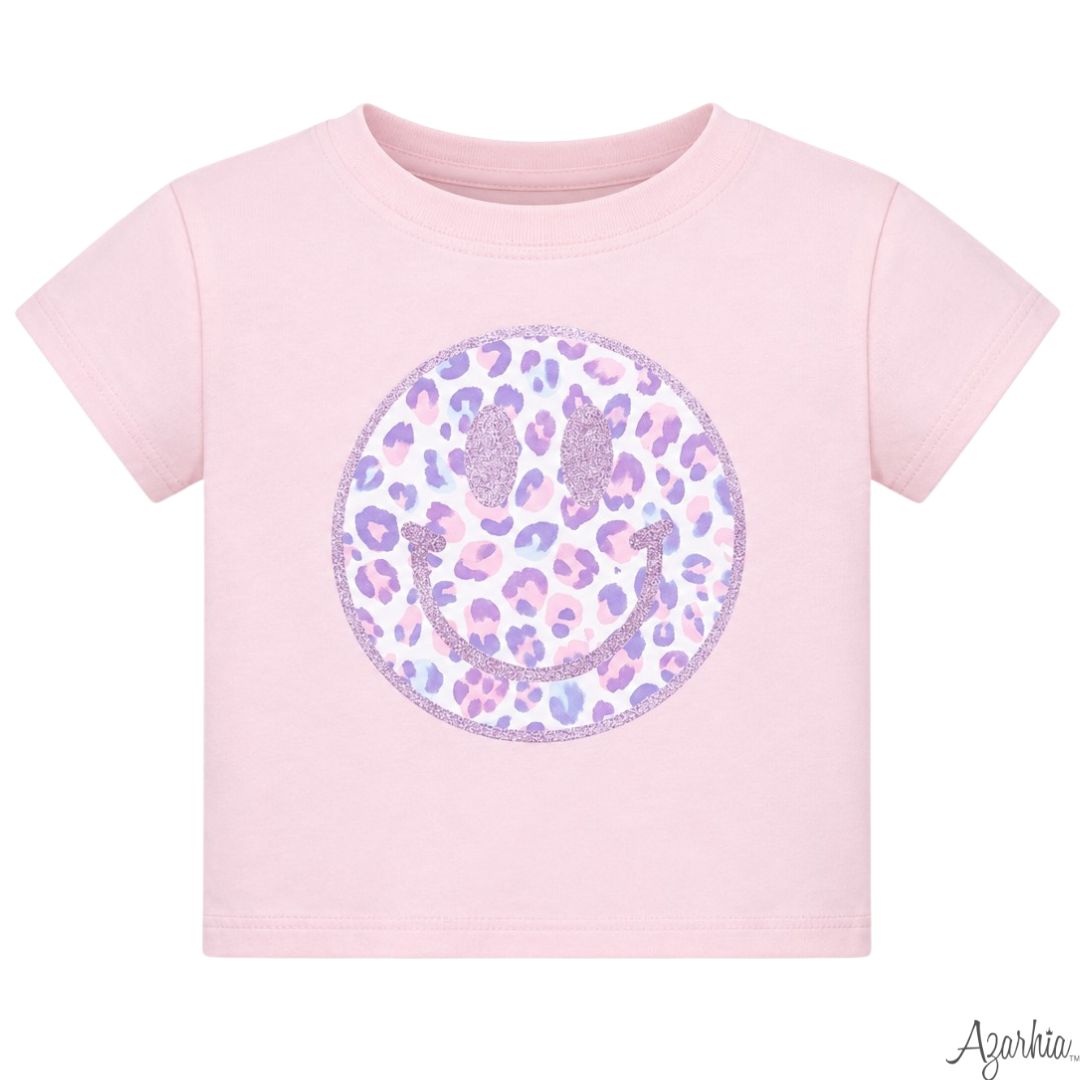 Leopard Love Smiley Boxy Tee