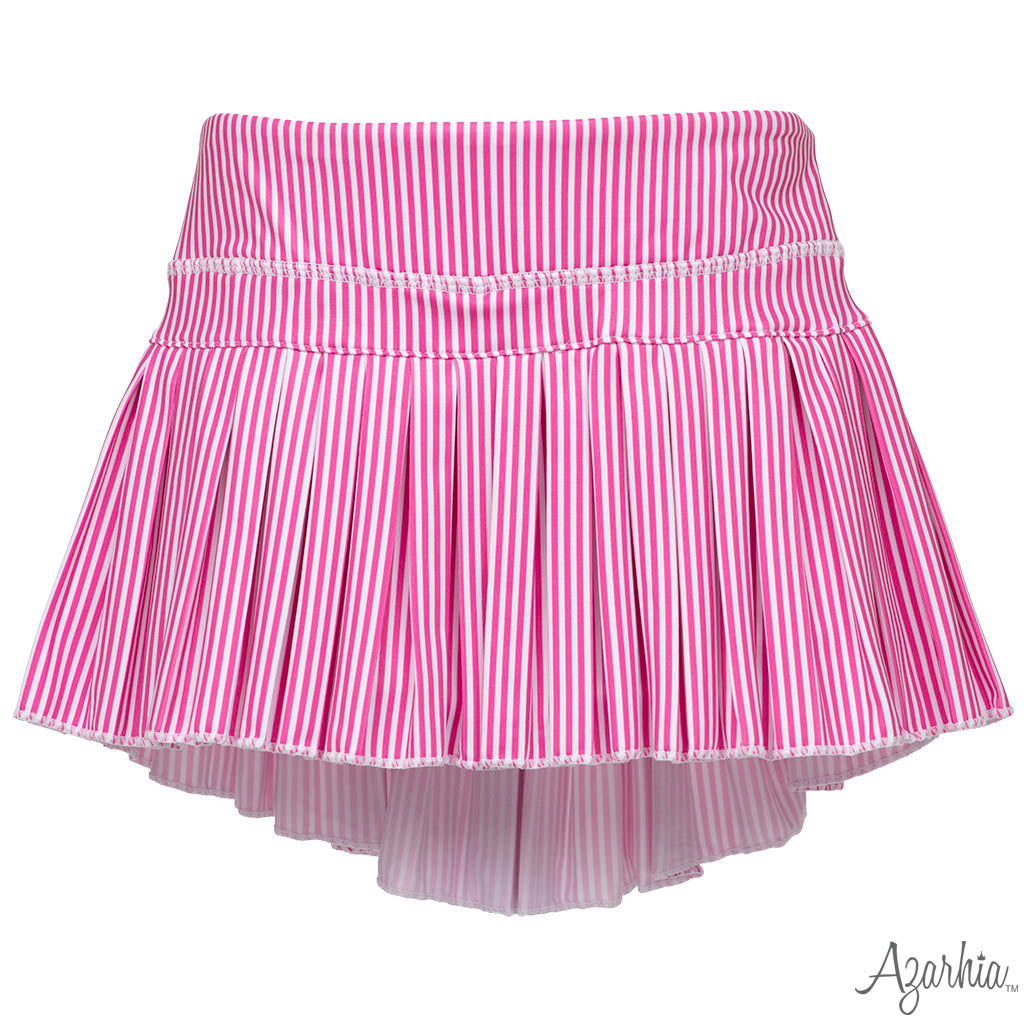 Hot Pink Stripes Mini Pleat Skort